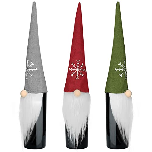 Weihnachten Flaschen Deko,Weihnachtsdeko 3 Stück,Weihnachtsmann...