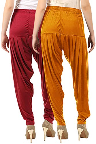 Image of Buy That Trendz Womens Patiala Pants Combo Pack of 2 Viscose Dhoti Patiyala Salwar Harem Bottoms Pants