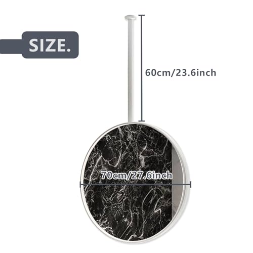 Miroir salle de bain rond blanc de 70cm pour coiffeuse - 7