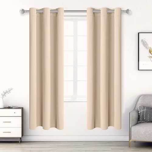 Listado de Venta de Cortinas de Tela . 41 Cortinas Blackout para Recamara 2 Paneles,160*106 cm Cortinas de Tela con Aislamiento Térmico,Impermeable y Oscurecedor,100% Poliéster Cortinas Antiruido con Ojales,Apto para...