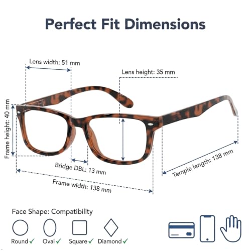 Image of Eyekepper Reading Glasses Men, Readers for Women, 2.75 Stylish Tortoise