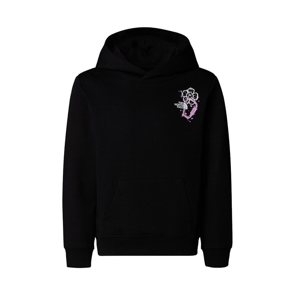The North Face Girl's Graphic Relaxed Hooded Sweatshirt, Tnf Black, 6 Years