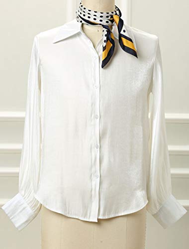 Allegra K 70cm Polka Dots Square Scarf Neck Scarves Kerchief Neckerchief Headband for Women2