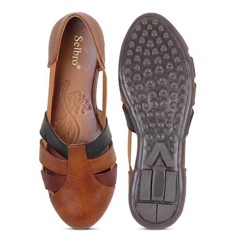 Image of SELBRO round toe Flat fashionable womens & girls sandals for casual and formal wear SND-12