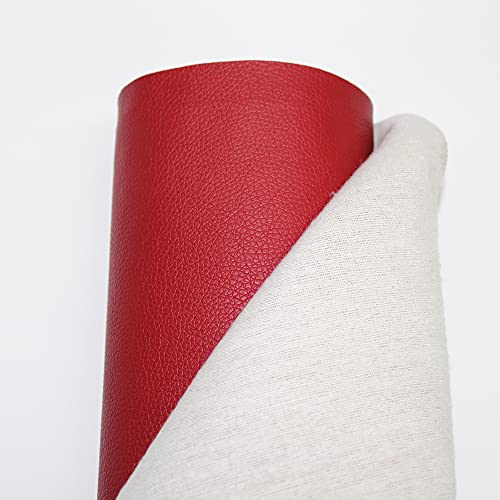 econuk - Polipiel para Tapizar Ideal para Manualidades y Bricolage Textura de Cuero (100 cm x 25 cm, Rojo)