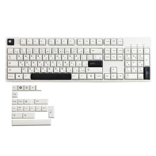 129 Minimalist White Japanese PBT Keycaps Compatible with Mechanical Keyboard Profile Keycap Simple Custom Keycap Compatible with Anne Pro GK61