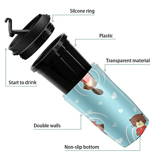 Funny Beaver With Heart Reusable Plastic Insulated Cup Double Wall Coffee Mug Fashion Travel Tumblers With Lid 250Ml #TOP2