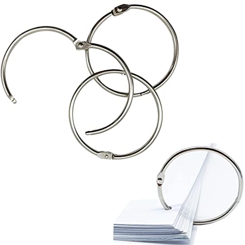 image for Sartkuie 5pcs Loose Leaf Binder Rings,Metal Book Rings,Keychain Key Ri