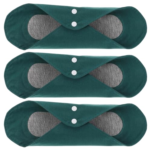 LOORGVEL Compresas de Maternidad Reutilizables 3 Unidades Algodón Transpirable Ultrafino Absorbentes Antifugas para Incontinencia Posparto Lavables Costuras Protección Higiénica Cómoda