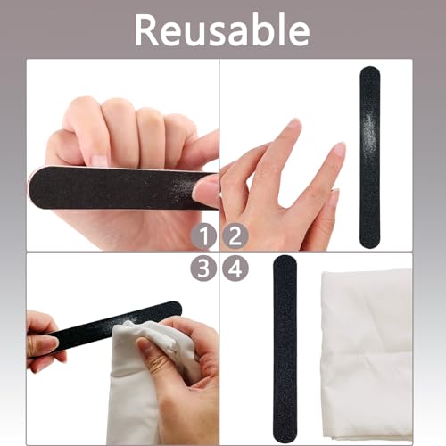 20 Pack 100/180 Grit Nail Files, Black Professional Reusable Emery Boards Nail File, Manicure Tool Suitable for Both Acrylic and Natural Nails - Image 5
