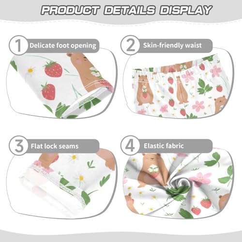 Cute Bear Strawberry Floral Girls Leggings Soft Stretch Workout Yoga Dance Pants for Kids Casual Tights3