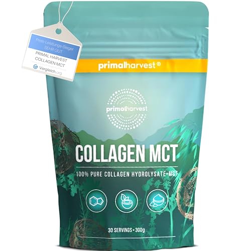 MCT Collagen Pulver von Primal Harvest - Bioaktives Premium Collagen Complex, nachhaltige Grasfütterung, Kollagen Hydrolysat, Geschmacksneutral, optimale Löslichkeit 1