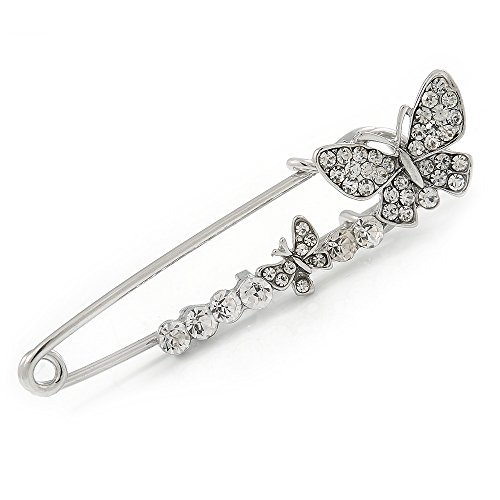 Broche double papillon en cristal : le cadeau raffiné pour femme