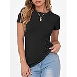 ANRABESS Women Short Sleeve Crewneck Ribbed Knit Slim Fitted Shirts Summer Tops Basic Tee T-Shirt Undershirt 2025 Clothes - Image 3