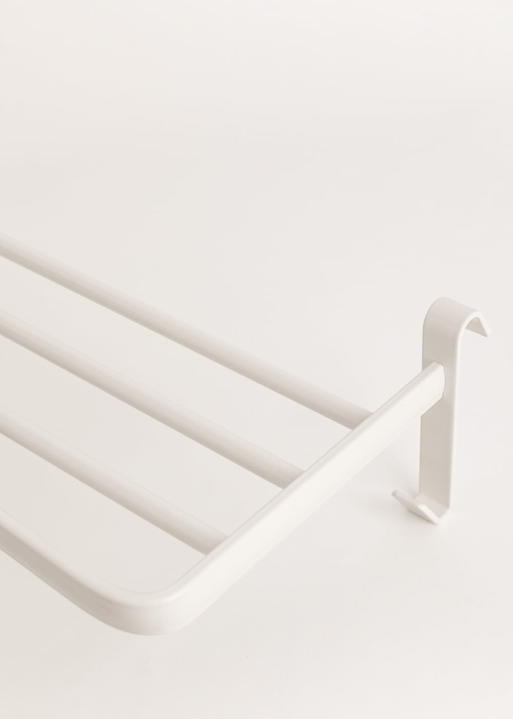CREATE/Etagère avec Crochets et 3 Barres pour Porte-Serviettes Blanc/Etagère supplémentaire, Permet de Suspendre Les Serviettes, 46x23x2 cm