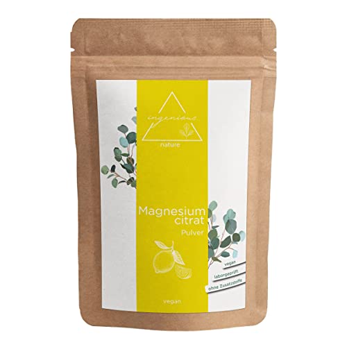 ingenious nature Magnesiumcitrat-Pulver 1 kg - Magnesium-Pulver ohne Zusatzstoffe mit Messlöffel