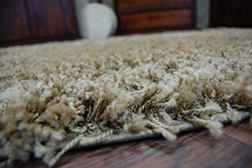 Tapis Shaggy Galaxy 9000 marron clair 140x190cm haute densité