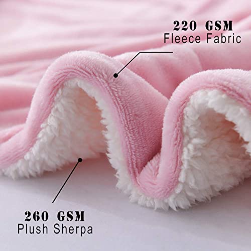 Nanpiper Fleece Blanket Reversible Sherpa Flannel Throw Blanket Super Soft Fuzzy Plush Microfiber For Bed/Couch (60"X80",Pink) #TOP3