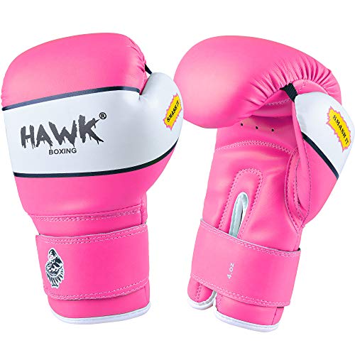Hawk Sports Kids Boxing Gloves for Kids Children Youth Punching Bag Kickboxing Muay Thai Mitts MMA Training Sparring Gloves (Pink, 6 oz)