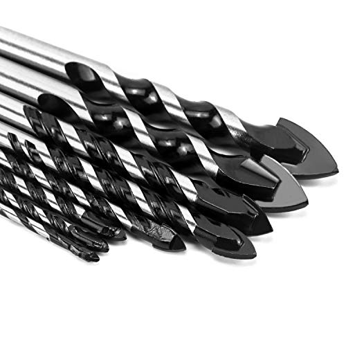 QWORK® 8 Pcs Multi Material Drill Bit Set 3, 4, 5, 6, 8, 10, 14, 16 mm for Tile,Concrete, Brick, Glass, Plastic and Wood Tungsten Carbide Tip 2 QWORK® 8 Pcs Multi Material Drill Bit Set 3, 4, 5, 6, 8, 10, 14, 16 mm for Tile,Concrete, Brick, Glass, Plastic and Wood Tungsten Carbide Tip - Image 2