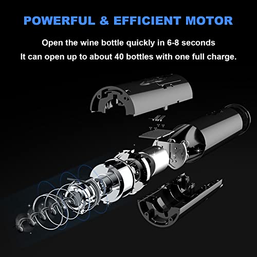 Electric Wine Opener Set, Rechargeable Automatic Wine Corkscrew Remover Kit, Cordless Electric Wine Bottle Opener With Usb Charging Cable, Wine Pourer, Vacuum Stopper, Foil Cutter For Wine Lovers Gift #TOP5