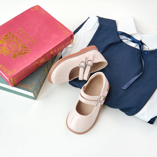 Image of Flaryzone Toddler Girls Mary Jane School Uniform Oxfords Dress Shoes Flats | Wide Round Toe,Cushioned Comfort, Flower Girl shoes for Wedding Party Daily
