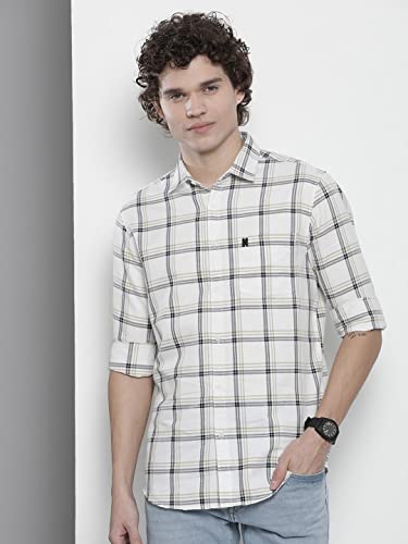 Image of The Indian Garage Co Men Regular Fit Checkered Full Sleeves Cutaway Collar Casual Shirt