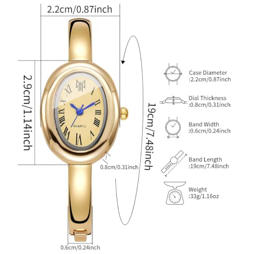 Image of Shocknshop Elegant Oval Roman Dial Women Quartz Fashion Bracelet Strap Ladies Wrist Watch for Woman and Girls -WCH197