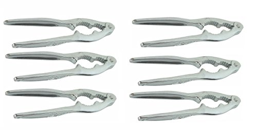 Winco 6 inch nut cracker and lobster opener, chrome plated zinc alloy, pack of 6, Silver