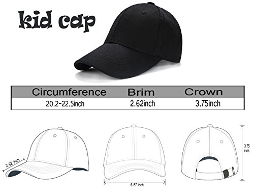 Edoneery Unisex Toddler Kids Plain Cotton Adjustable Low Profile Baseball Cap Hat Black #TOP1