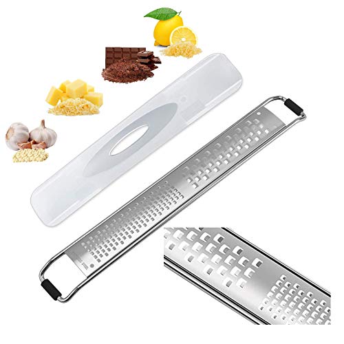 Hand-Käsereibe aus Edelstahl,Zitronenreibe,2 Klingengrößen Küchenreibe aus Edelstahl Cover