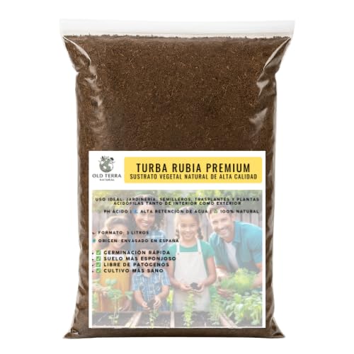 OLD TERRA NATURAL_ Huerto Urbano Substrato Huerto y Frutales, Orquideas turba, para hortalizas, frutales y Plantas aromáticas, Apto para Agricultura, Guantes higienicos, 3 L (x1)