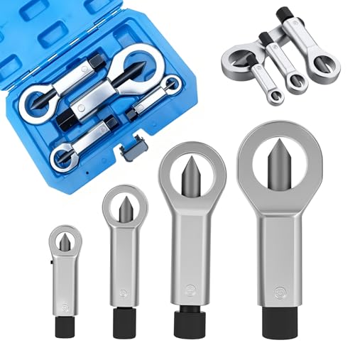 PLAYOCCAR 4PCS Nut Splitter Tool Heavy Duty for Removing Rusty Nuts