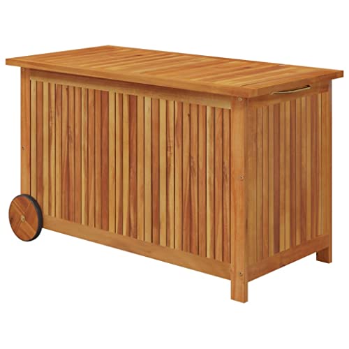 Boîtes de rangement d'extérieur en bois avec roulettes, boîte de rangement pour coussins, boîte à outils pour piscine, garage, plage de sable – 90 x 50 cm