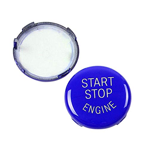 PKA ABS Material Car Engine Start Button Replacement Cover Stop Switch Accessories Key Decoration Blue CN -