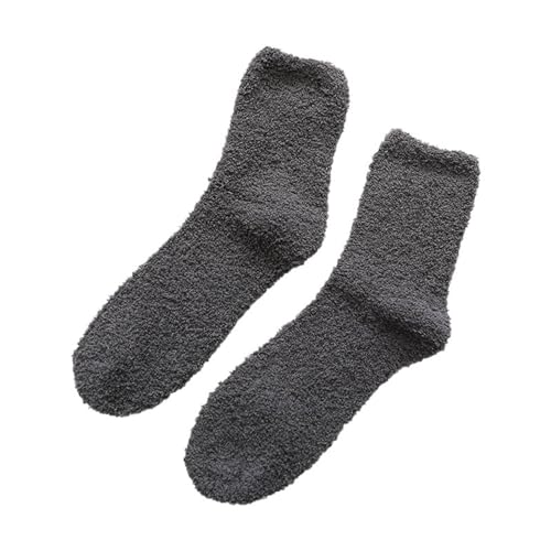 Calcetines térmicos de lana para hombre, botas de invierno, cálidos, cómodos, redondos, cómodos, calcetines de trabajo, para hombre, color negro, gris oscuro, Talla única