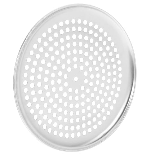 SUPVOX Bandeja para Pizza Perforada de 10 Pulgadas de Aleación de Aluminio, Molde Redondo Multifunción para Hornear, Accesorio para Pizza Casera Diseño de Orificios para Cocción Uniforme
