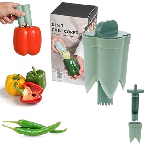 Yuanchu 2Pcs 2 in 1 Pepper Corer Tool Cover