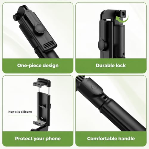 Image of UNBREAKcable 3-in-1 Bluetooth Selfie Stick Tripod with Wireless Remote Bluetooth Selfie Stick (Black, Remote Included) R1