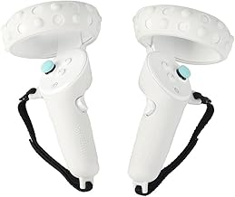 Silicone Controller Grip, Touch Controller Grip Cover for PICO neo3 VR Anti-Throw Handle Protective Sleeve Accessories with Adjustable Wrist Knuckle Strap(Silver Grey)