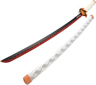 日輪刀 伊黒 小芭内 104cm 美術刀 刀剣 おもちゃ レプリカ 木製造 日本刀 イベント コスプレ道具 仮装 ハロウィン COS cosplay (103cm,煉獄杏寿郎) [並行輸入品]