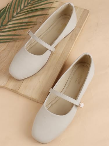 Image of SilverArrow Womens Lvory Bloom Women's Shoes|Bellies with Buckle Closure|Casual Wear