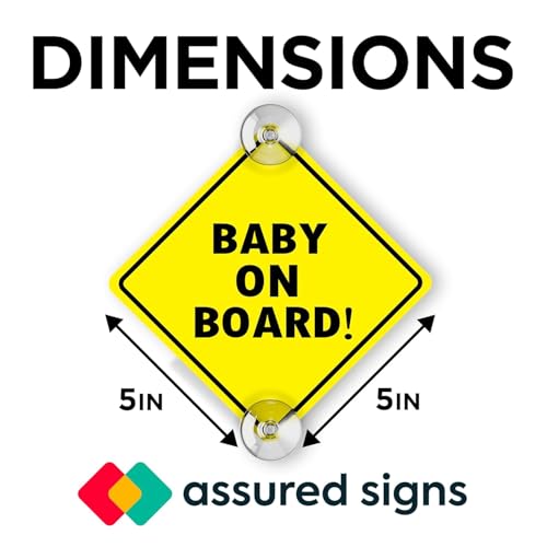 Signalisation bébé à bord jaune vif avec ventouse forte (x2)