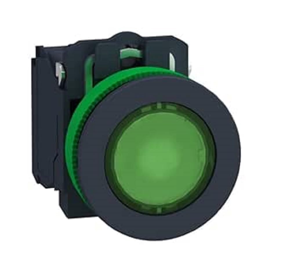 Pulsador verde LED 120V para empotrar en paneles de mando industrial