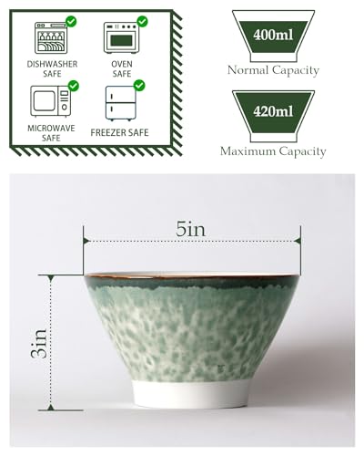 Nutriups DOULIWAN001 5 Inch Ceramic Cereal Bowl, 12Oz Japanese Rice Bowl Small Bowls Set Of 6 thumb #3