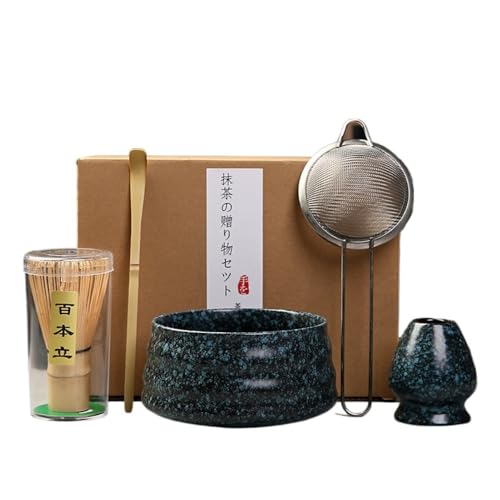 Angoda抹茶5点セット 茶道具セット 大容量 簡単 抹茶碗 茶筅 茶杓 茶こし 茶筅立て 初心者向け 敬老の日 父の日 母の日 クリスマス プレゼント ギフト (24)