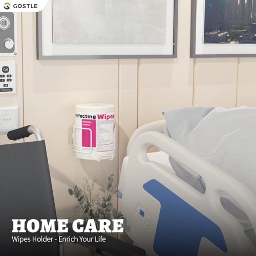 Soporte de pared para toallitas húmedas de fácil instalación en plástico blanco 7