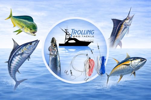 2 Paquetes Ballyhoo Rig para Pesca Trolling en Agua Salada con Anzuelo 7/0 y Monofilamento de 150 lb miniatura 5