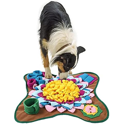 GLAITC Schnüffelteppich Hunde, Waschbar Faltbar Schnüffelrasen Langlebige hundespielzeug kleine Hunde Schnüffelmatte Futtermatte Trainingsmatte Intelligenzspielzeug Stressabbau Pad Cover