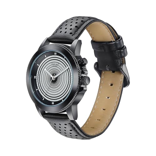 Image of Sonata Poze 8 EL Glow Watch Quartz Analog with Black+ EL Glow Dial Black PU Leather Strap Watch for Men - SP70111NL01W
